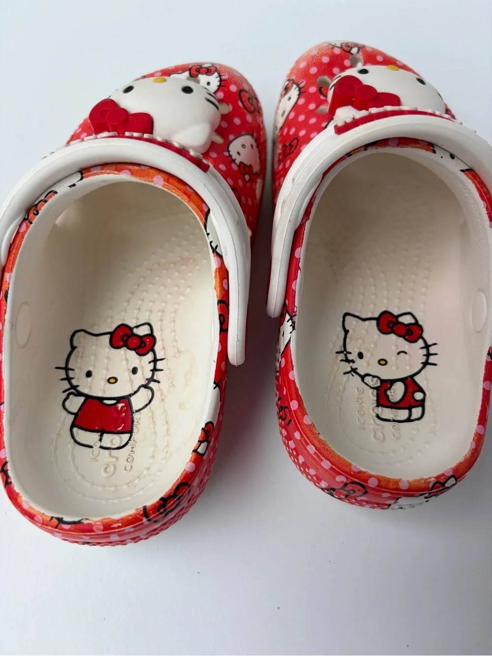 Crocs X Hello Kitty Sandals Slip On‎ Clogs Red & White Toddler C9
